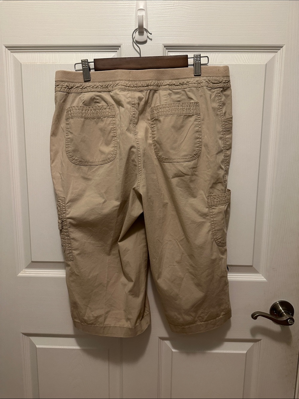 Chico's Tan Cargo Capris with Utility Pockets - Picture 3 of 5